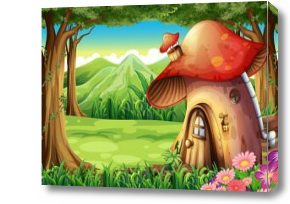 Картина Домик в сказочном лесу