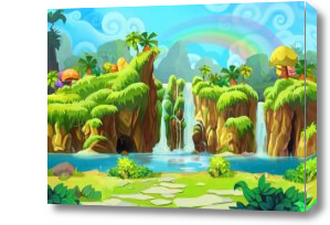 Картина Радуга над водопадом